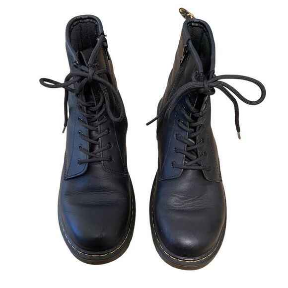 Dr. Martens Black Leather Karardo Combat Boots Size 6 - Picture 2 of 7